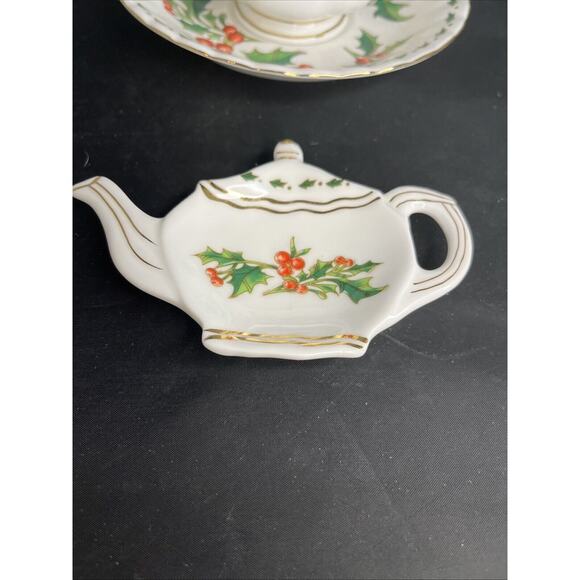 Vintage 1992 Waldman House Teacup,Saucer & Tea Bag CUP OF CHRISTMAS TEA Tom Hegg - Picture 2 of 11